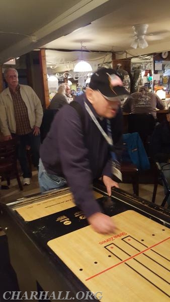 Shuffleboard at the local Moose Lodge
